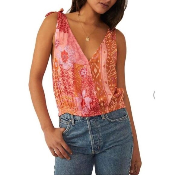 Free People Tied To You Tank Top Shirt Lemonade Combo Size S - Picture 5 of 10